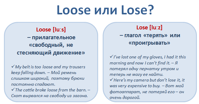 Английские слова, которые мы путаем: Loose or Lose